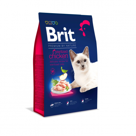 BRIT PREMIUM BY NATURE CAT STERELIZED CHICKEN 8 kilos