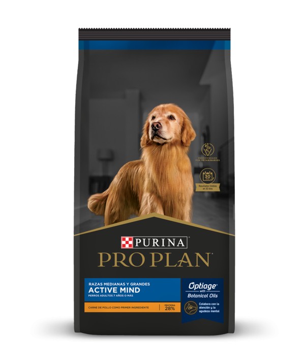 PRO PLAN ACTIVE MIND ADULT 7+ RAZAS MEDIANAS Y GRANDES 3 kilos